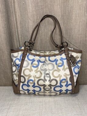 Coach Alexandra Chain Link Clover Signature C Multicolor Shoulder Bag